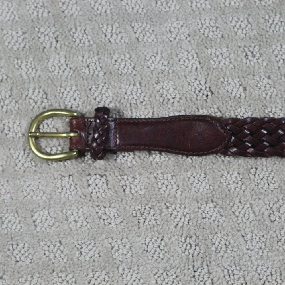 Vintage 90's Limited Woven Leather Belt 38